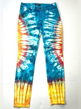 Women’s Tie-Dye Skinny Jeans Hippie Music Festival Bold Streetwear Retro Hippie